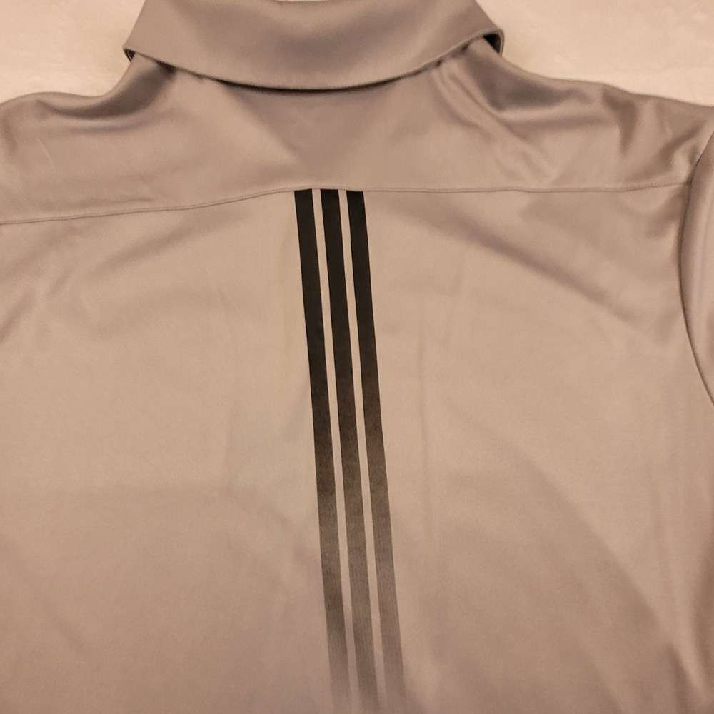 Adidas Men's Gradient Stripe Short Sleeve Golf Polo Shirt Sz XL Gray Black VGC - Picture 8 of 10